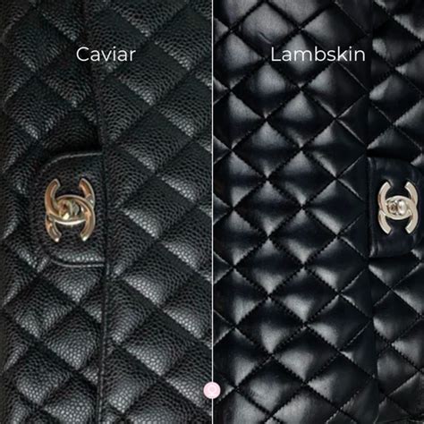 chanel lambskin or calfskinh leather difference|caviar leather vs calfskin.